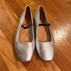 Madewell Greta Silver Ballet Flats